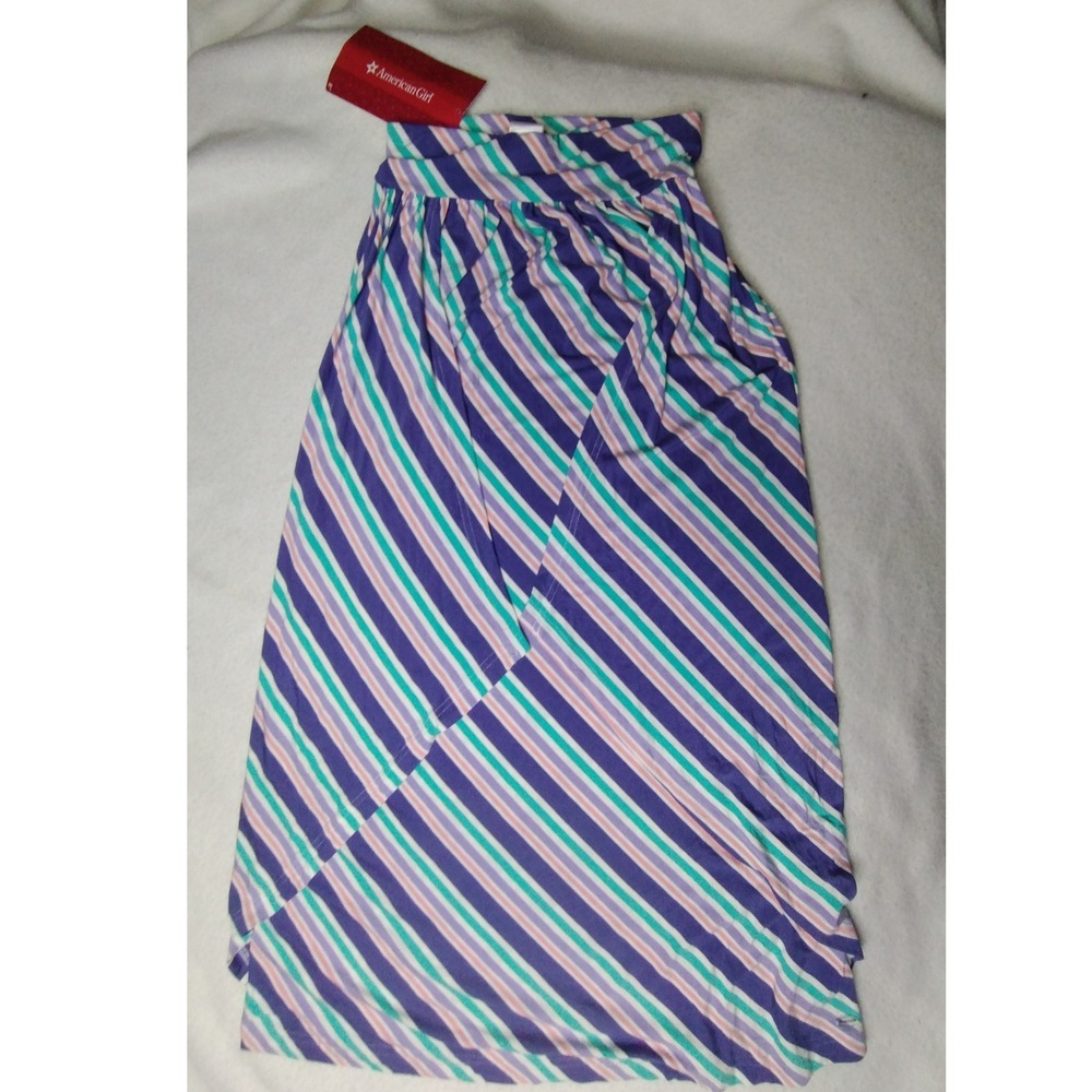 American‎ Girl Striped Maxi Skirt Girls Colorful Casual Cute L(14/16)